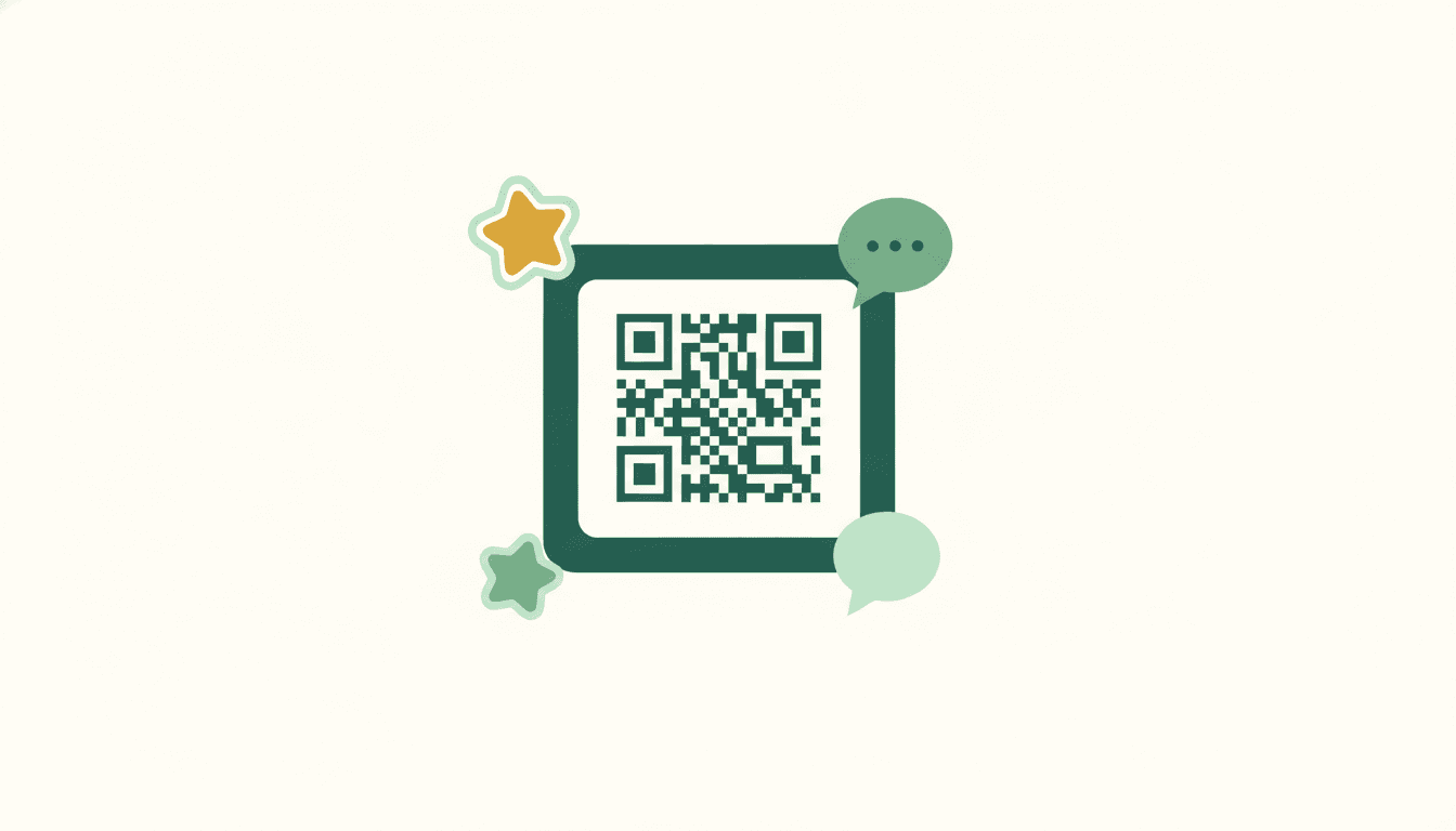QR code on restaurant table tent card with text